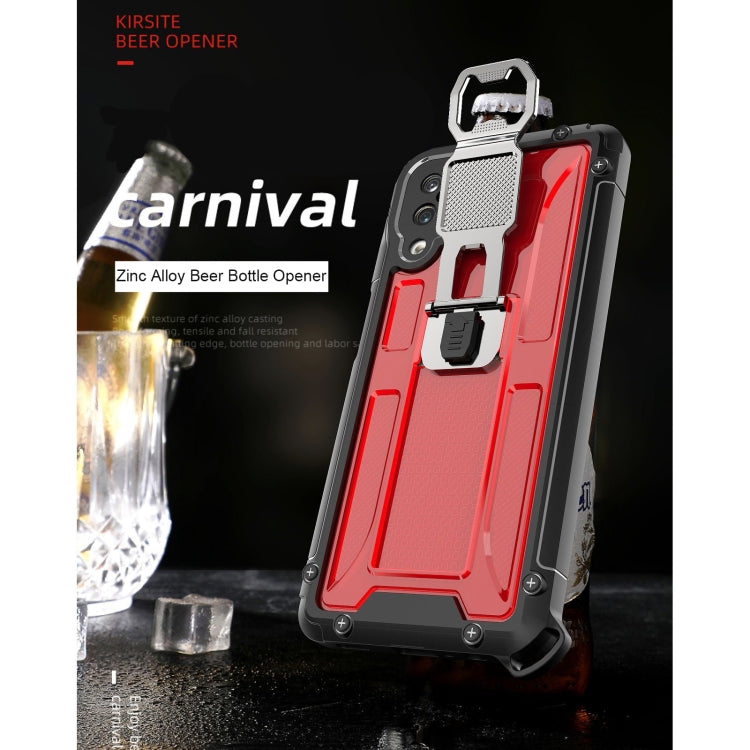 PC + TPU Shockproof Protective Case with Corkscrew Holder For Samsung Galaxy A12