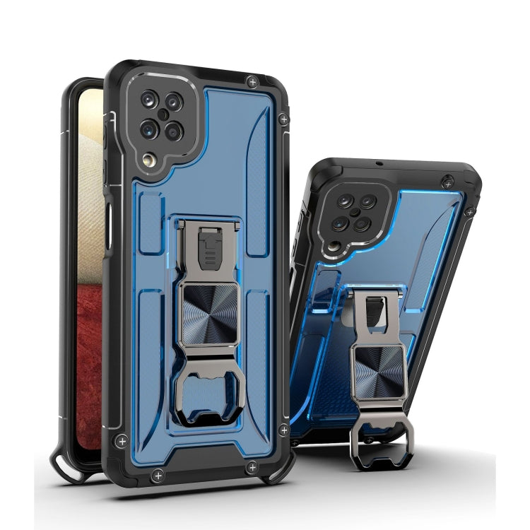 PC + TPU Shockproof Protective Case with Corkscrew Holder For Samsung Galaxy A12