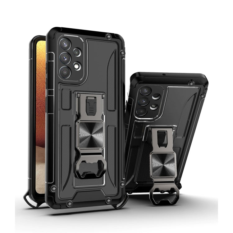 PC + TPU Shockproof Protective Case with Corkscrew Holder For Samsung Galaxy A32 4G