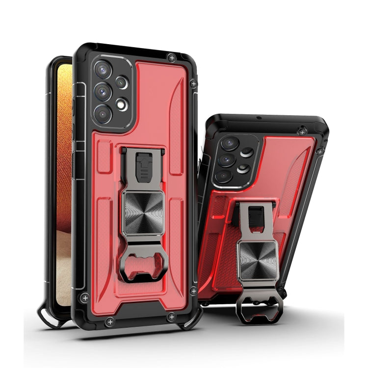 PC + TPU Shockproof Protective Case with Corkscrew Holder For Samsung Galaxy A32 4G