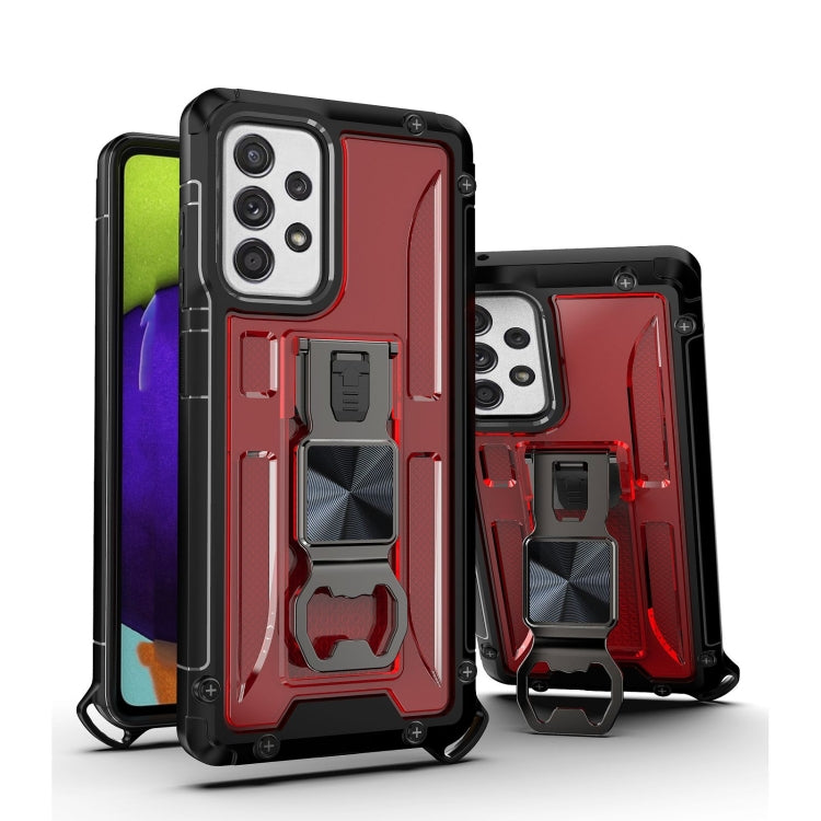 PC + TPU Shockproof Protective Case with Corkscrew Holder For Samsung Galaxy A52 5G / 4G