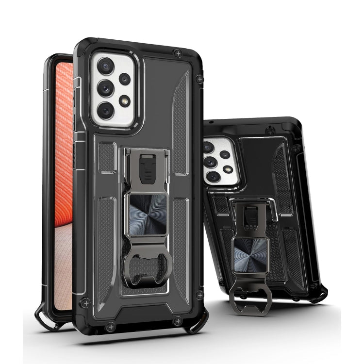 PC + TPU Shockproof Protective Case with Corkscrew Holder For Samsung Galaxy A72 5G / 4G