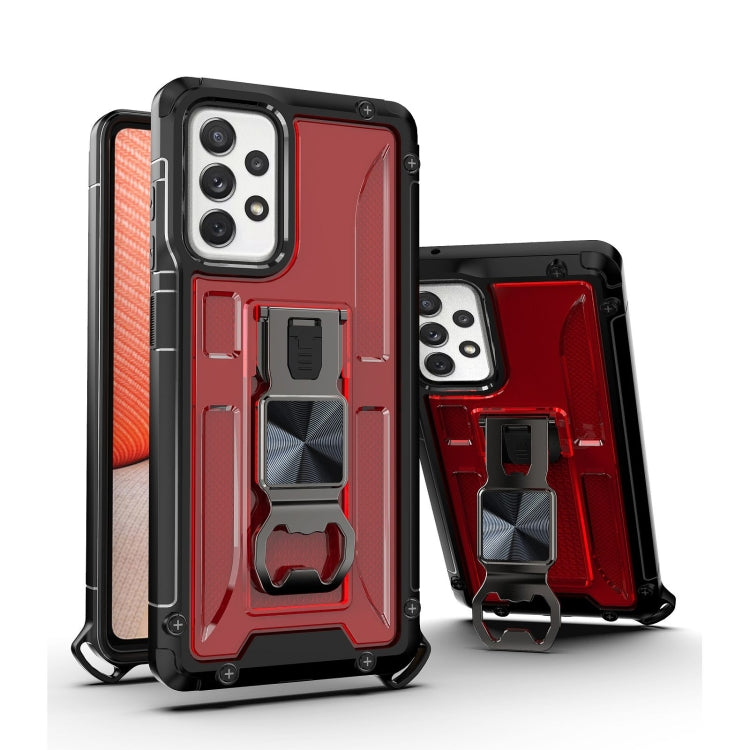PC + TPU Shockproof Protective Case with Corkscrew Holder For Samsung Galaxy A72 5G / 4G