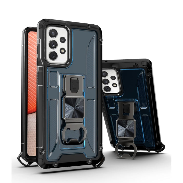 PC + TPU Shockproof Protective Case with Corkscrew Holder For Samsung Galaxy A72 5G / 4G
