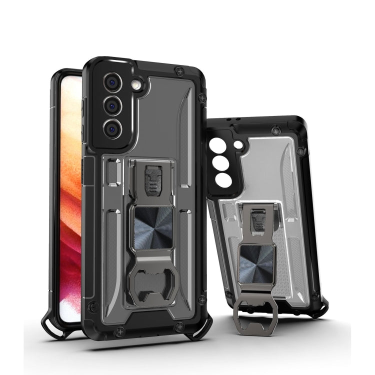 PC + TPU Shockproof Protective Case with Corkscrew Holder For Samsung Galaxy S21+ 5G