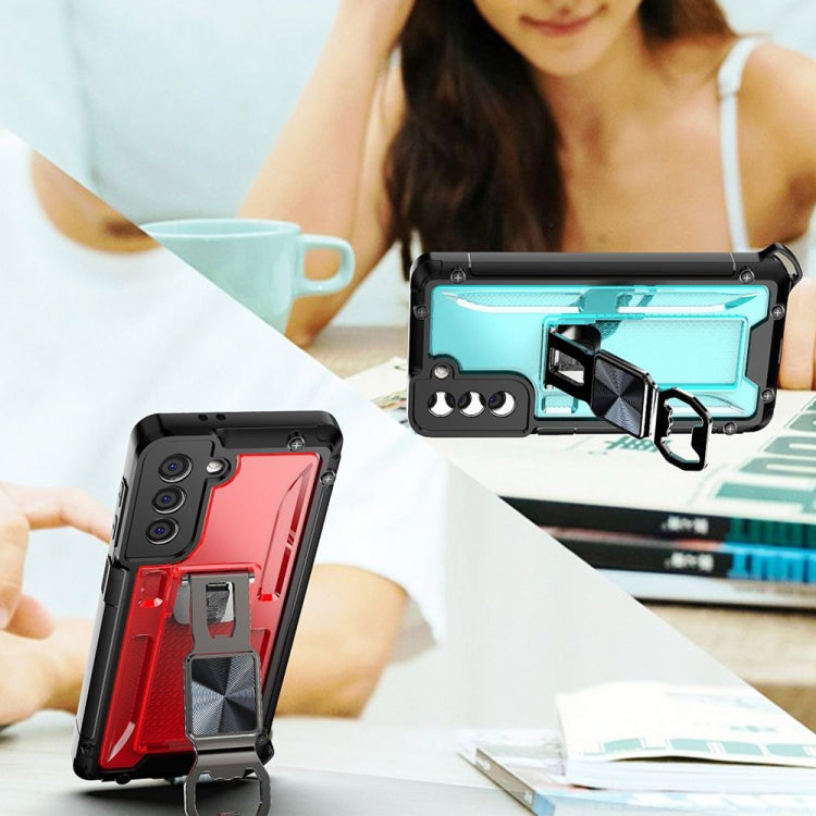 PC + TPU Shockproof Protective Case with Corkscrew Holder For Samsung Galaxy S21+ 5G