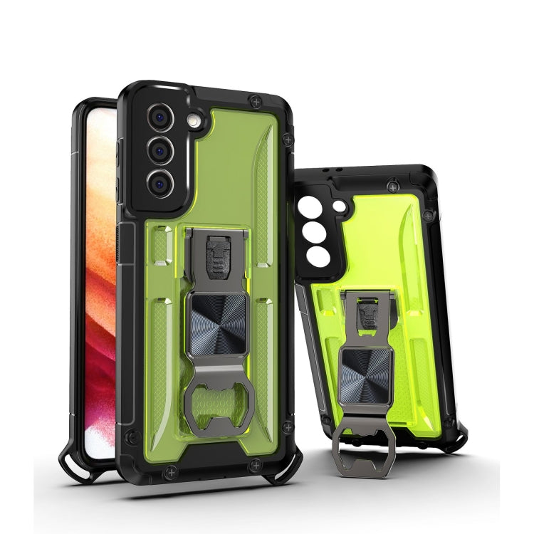 PC + TPU Shockproof Protective Case with Corkscrew Holder For Samsung Galaxy S21+ 5G