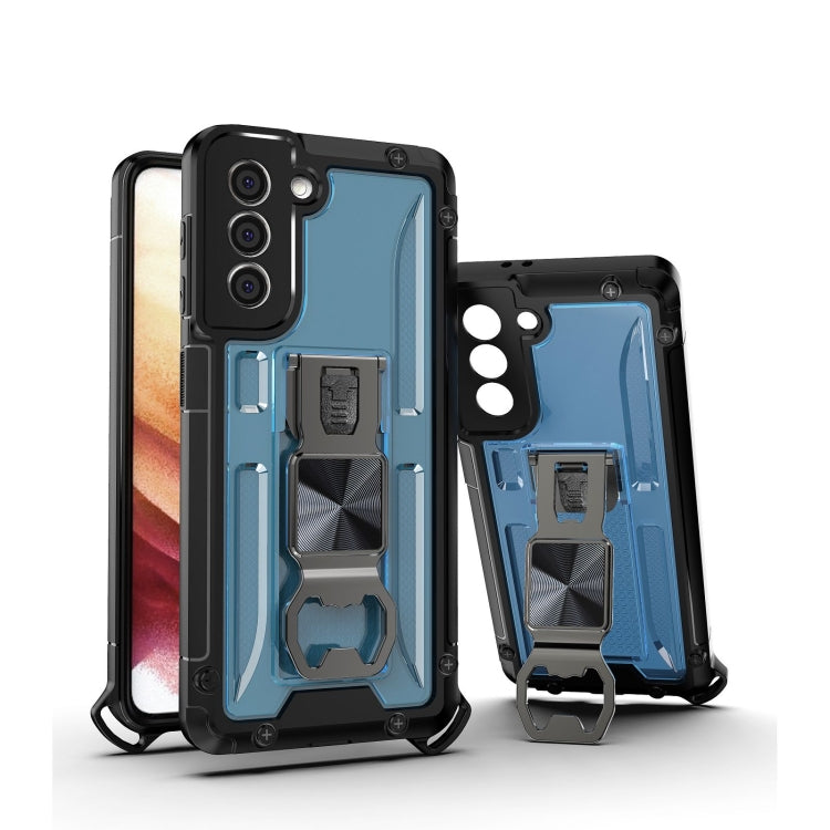 PC + TPU Shockproof Protective Case with Corkscrew Holder For Samsung Galaxy S21+ 5G