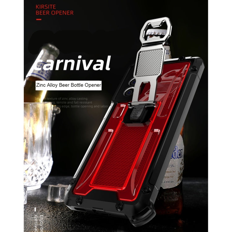 PC + TPU Shockproof Protective Case with Corkscrew Holder For Samsung Galaxy S21 FE