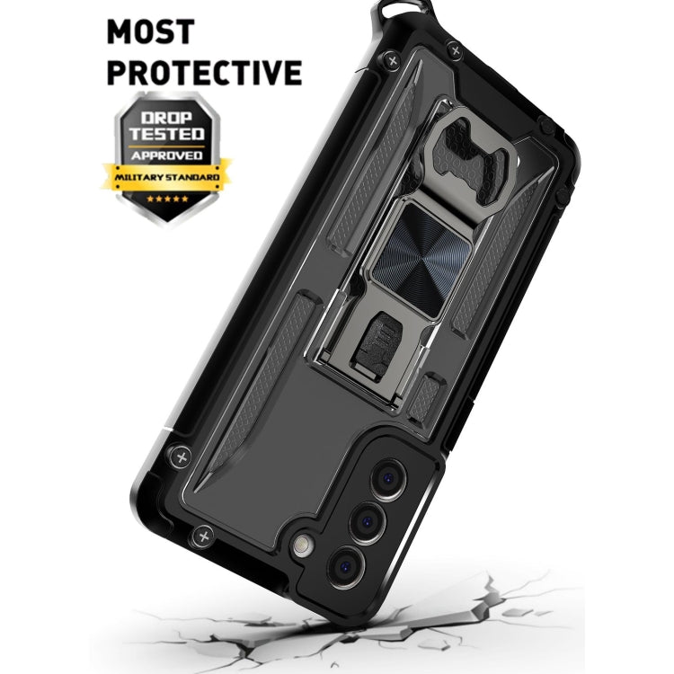 PC + TPU Shockproof Protective Case with Corkscrew Holder For Samsung Galaxy S21 FE