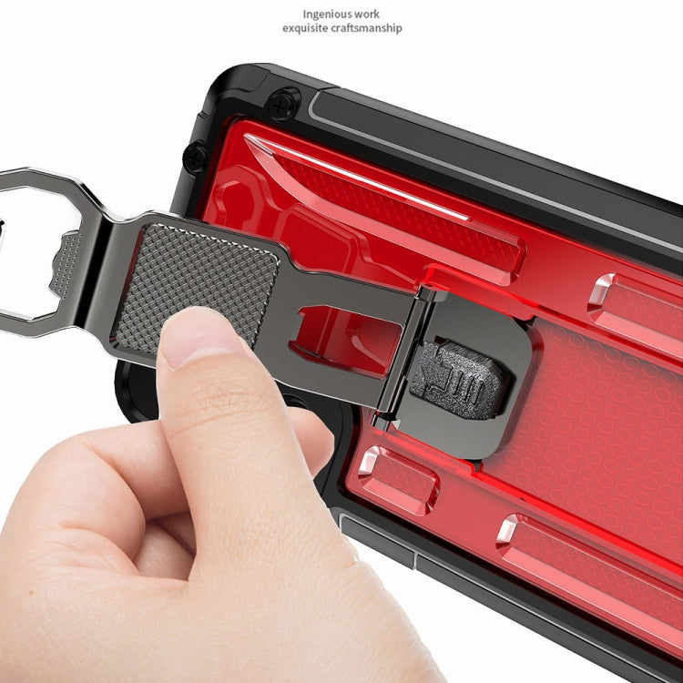 PC + TPU Shockproof Protective Case with Corkscrew Holder For Samsung Galaxy S21 FE