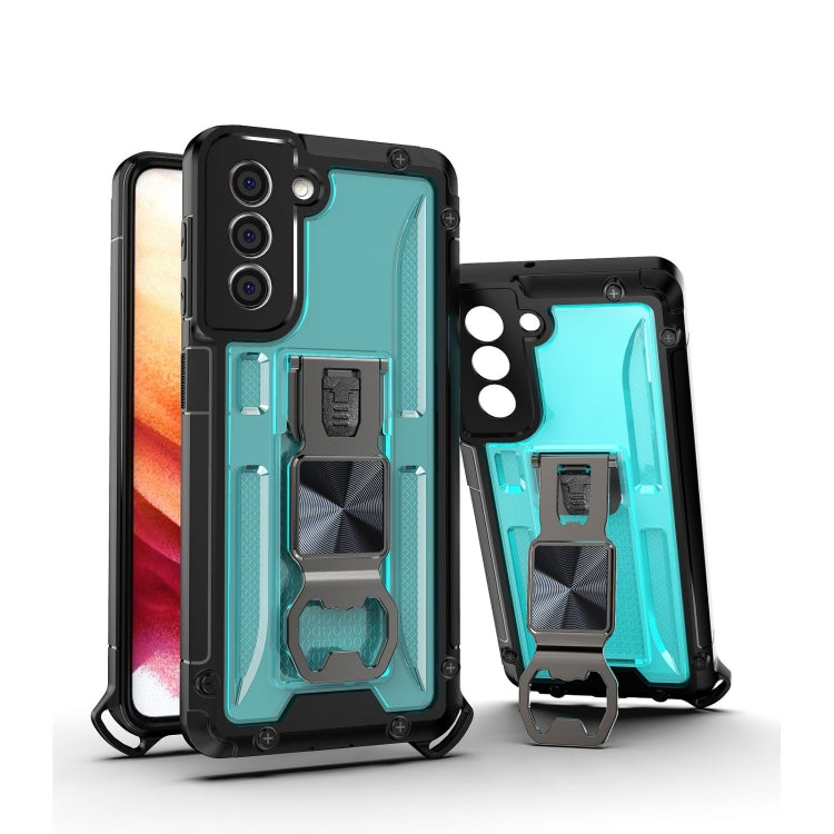 PC + TPU Shockproof Protective Case with Corkscrew Holder For Samsung Galaxy S21 FE