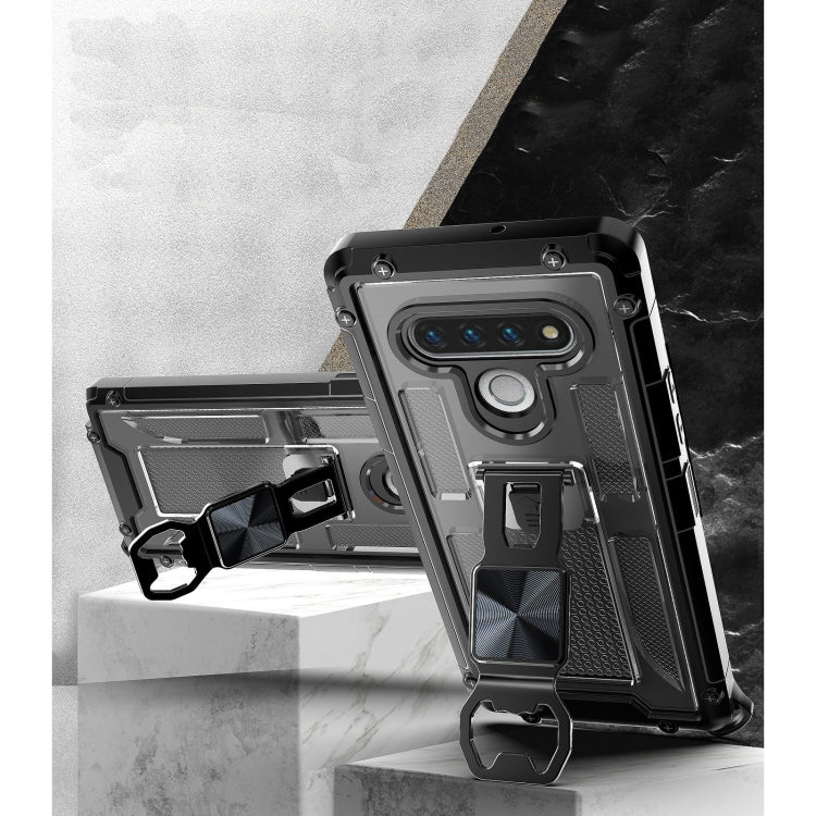 PC + TPU Shockproof Protective Case with Corkscrew Holder For LG Stylo 6