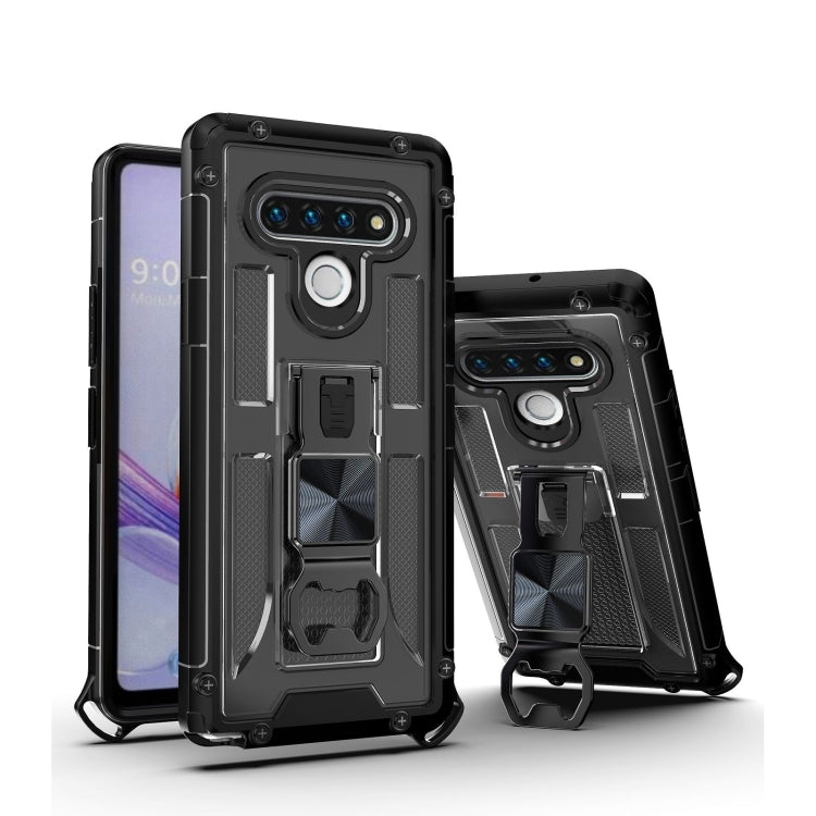 PC + TPU Shockproof Protective Case with Corkscrew Holder For LG Stylo 6
