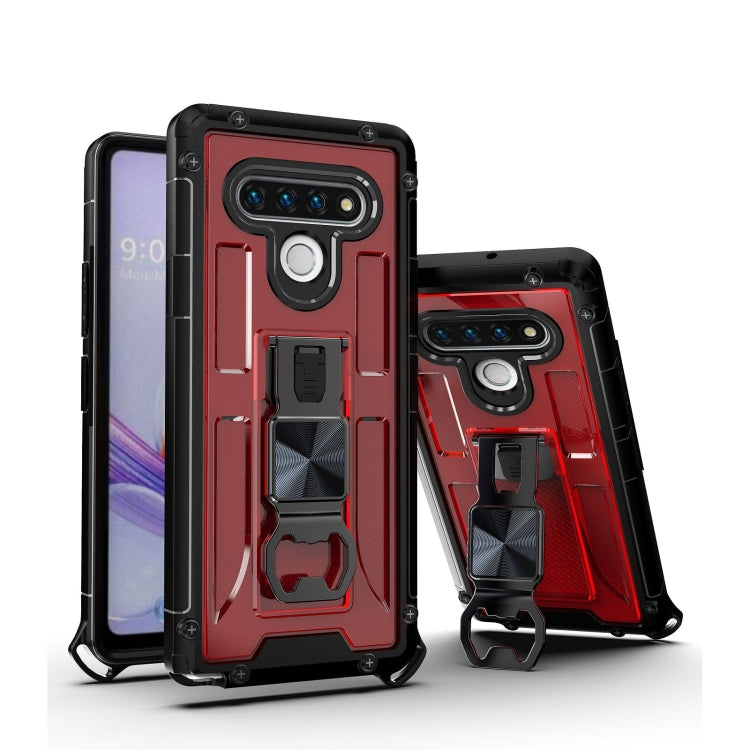 PC + TPU Shockproof Protective Case with Corkscrew Holder For LG Stylo 6