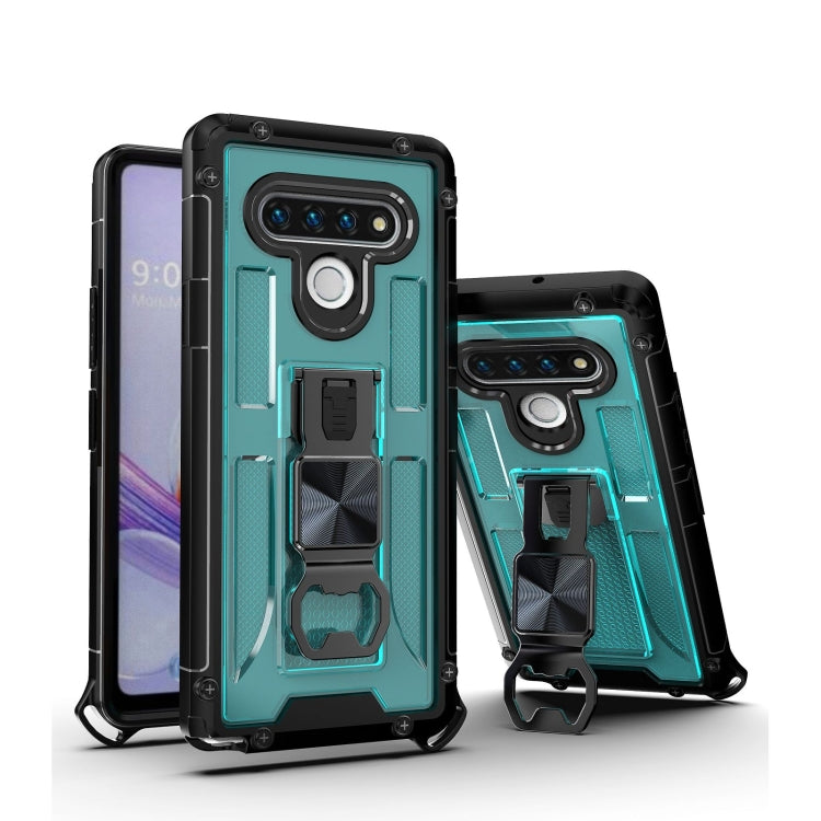 PC + TPU Shockproof Protective Case with Corkscrew Holder For LG Stylo 6