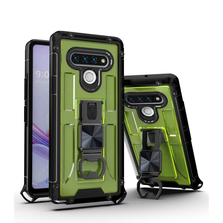 PC + TPU Shockproof Protective Case with Corkscrew Holder For LG Stylo 6