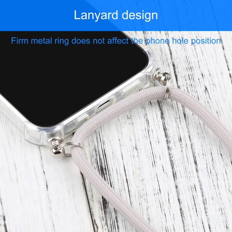 For iPhone 13 Four-corner Shockproof Transparent TPU Protective Case with Lanyard