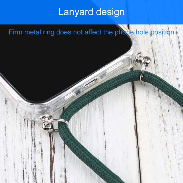 For iPhone 13 Four-corner Shockproof Transparent TPU Protective Case with Lanyard