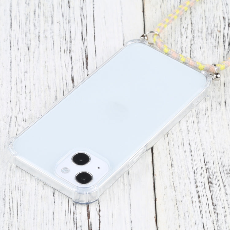 For iPhone 13 Four-corner Shockproof Transparent TPU Protective Case with Lanyard
