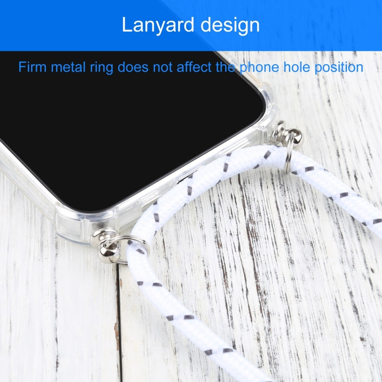 For iPhone 13 Four-corner Shockproof Transparent TPU Protective Case with Lanyard