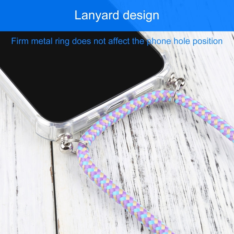 For iPhone 13 Four-corner Shockproof Transparent TPU Protective Case with Lanyard