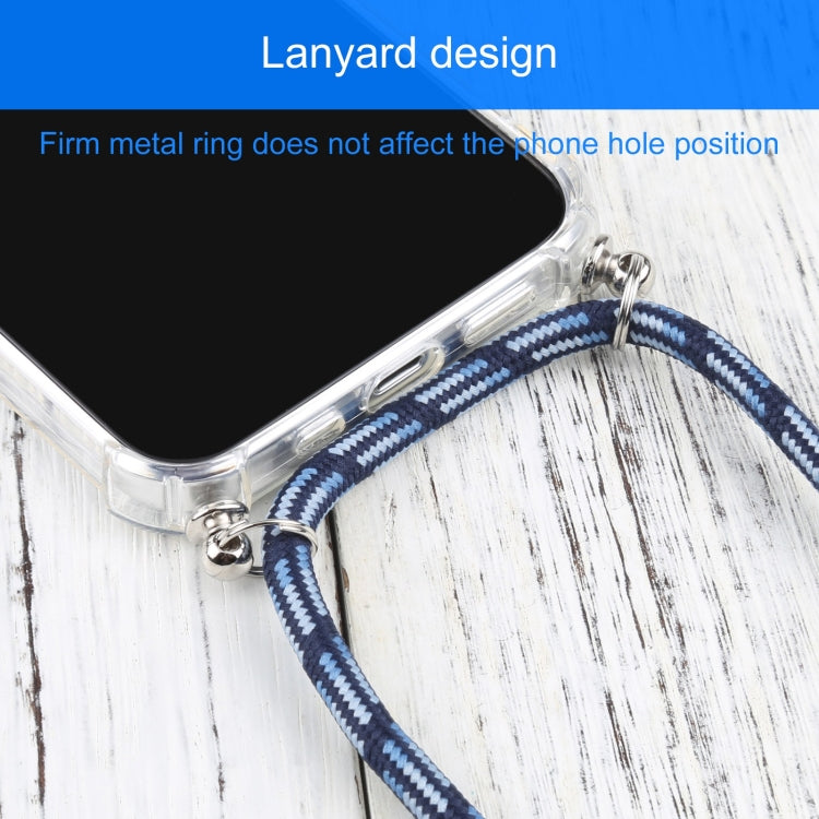 For iPhone 13 mini Four-corner Shockproof Transparent TPU Protective Case with Lanyard