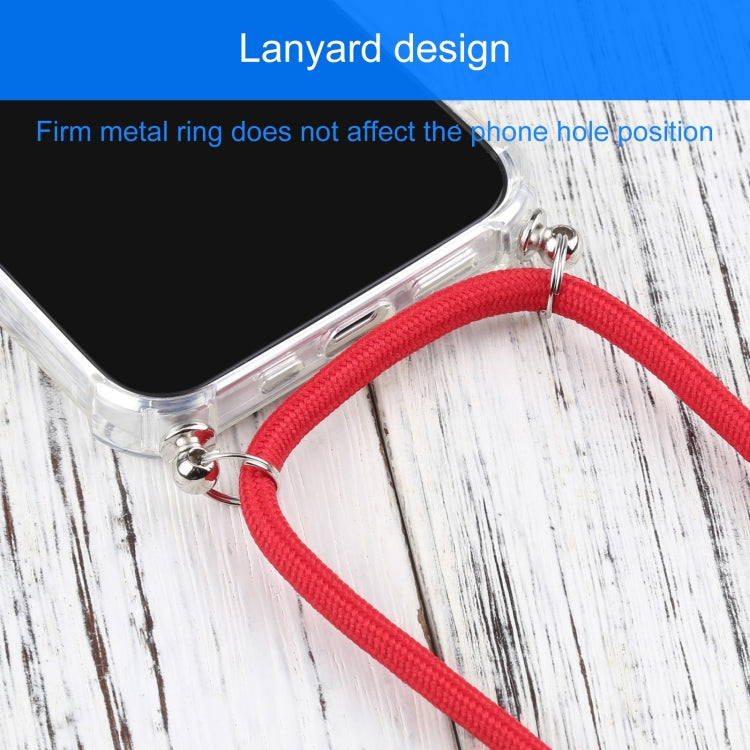 For iPhone 13 mini Four-corner Shockproof Transparent TPU Protective Case with Lanyard