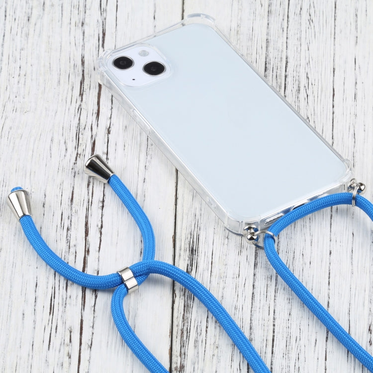 For iPhone 13 mini Four-corner Shockproof Transparent TPU Protective Case with Lanyard