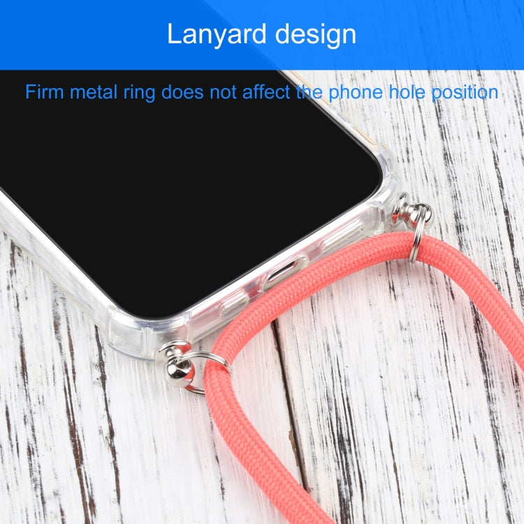 For iPhone 13 mini Four-corner Shockproof Transparent TPU Protective Case with Lanyard