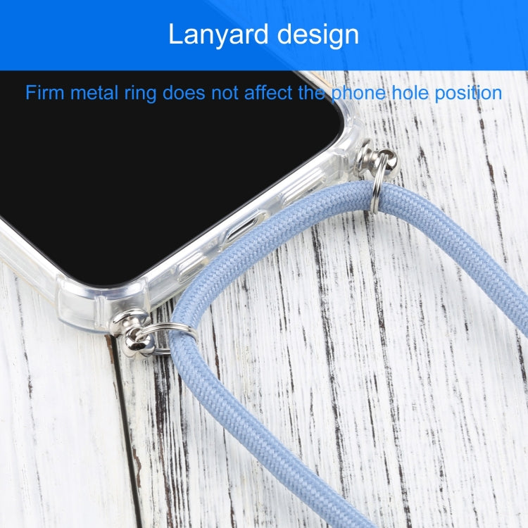 For iPhone 13 mini Four-corner Shockproof Transparent TPU Protective Case with Lanyard