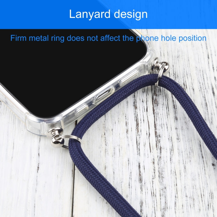 For iPhone 13 mini Four-corner Shockproof Transparent TPU Protective Case with Lanyard