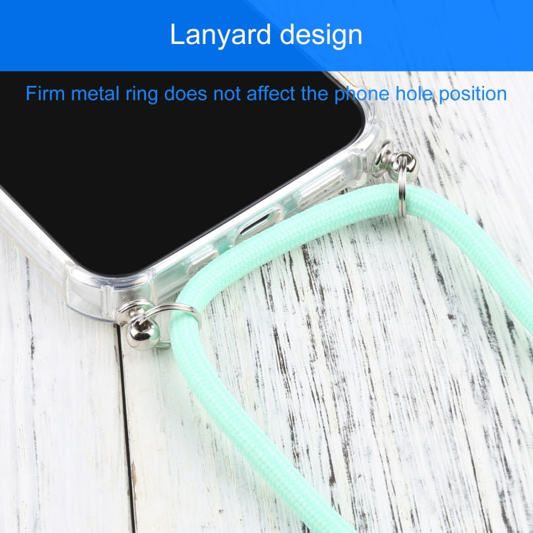 For iPhone 13 mini Four-corner Shockproof Transparent TPU Protective Case with Lanyard