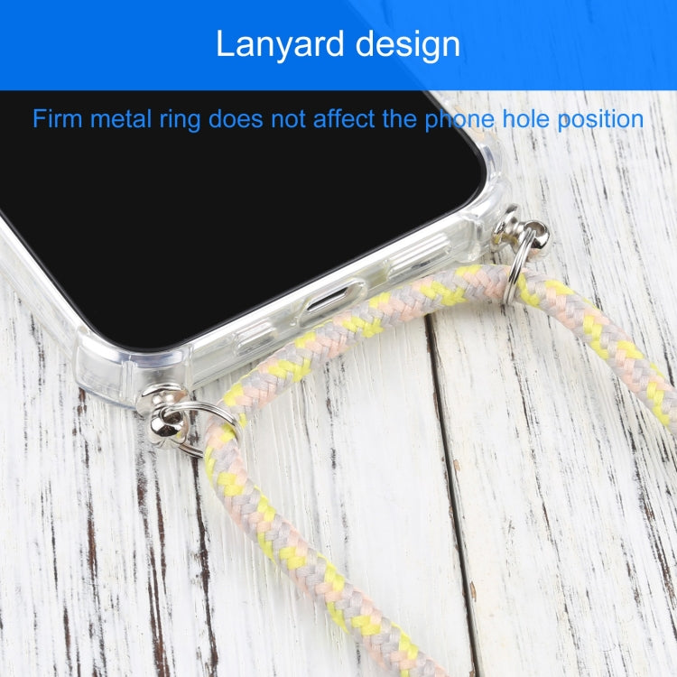 For iPhone 13 mini Four-corner Shockproof Transparent TPU Protective Case with Lanyard