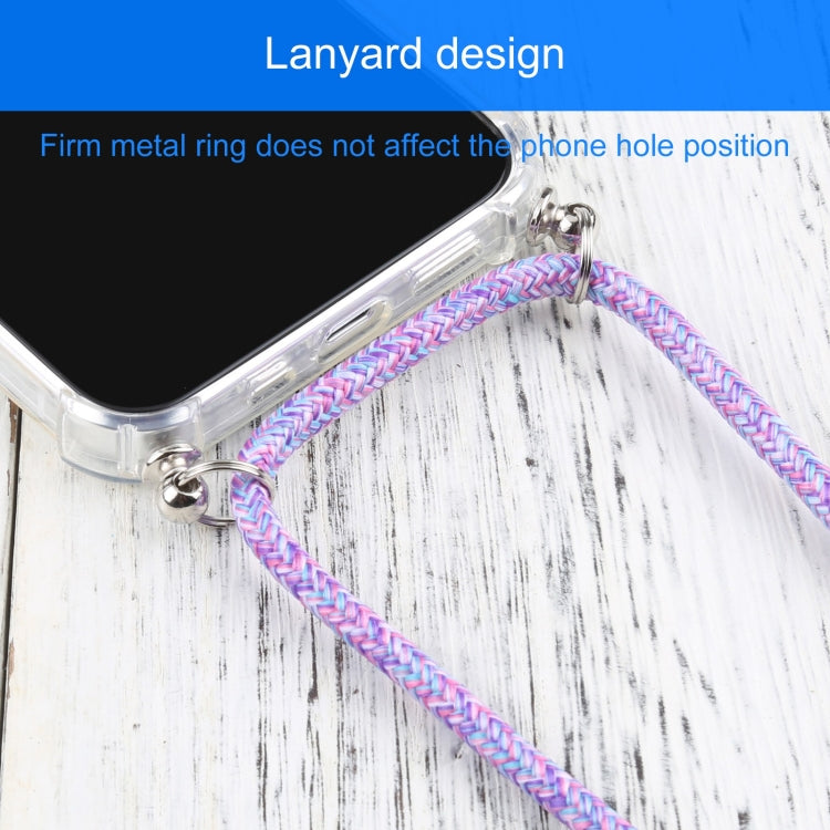 For iPhone 13 mini Four-corner Shockproof Transparent TPU Protective Case with Lanyard