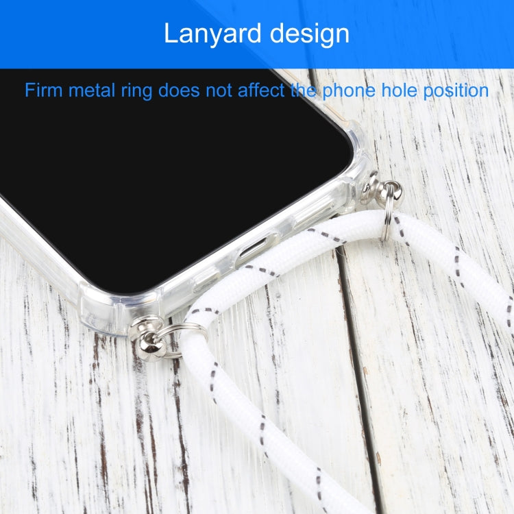 For iPhone 13 mini Four-corner Shockproof Transparent TPU Protective Case with Lanyard