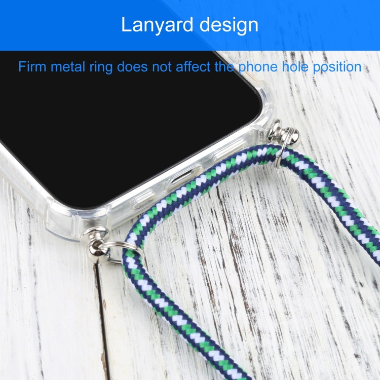 For iPhone 13 mini Four-corner Shockproof Transparent TPU Protective Case with Lanyard