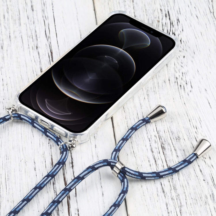For iPhone 13 Pro Four-corner Shockproof Transparent TPU Protective Case with Lanyard
