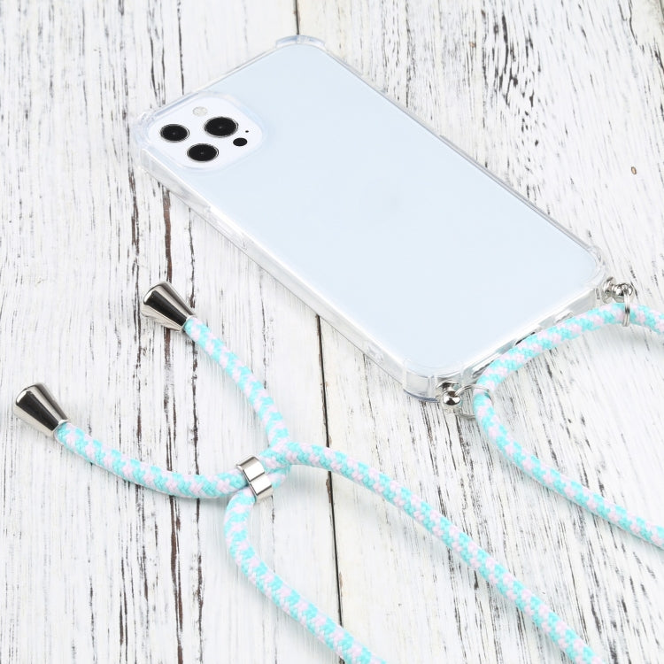 For iPhone 13 Pro Four-corner Shockproof Transparent TPU Protective Case with Lanyard