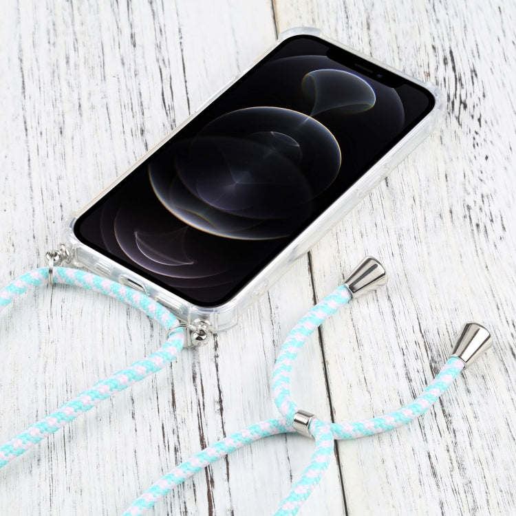For iPhone 13 Pro Four-corner Shockproof Transparent TPU Protective Case with Lanyard