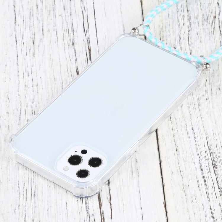For iPhone 13 Pro Four-corner Shockproof Transparent TPU Protective Case with Lanyard