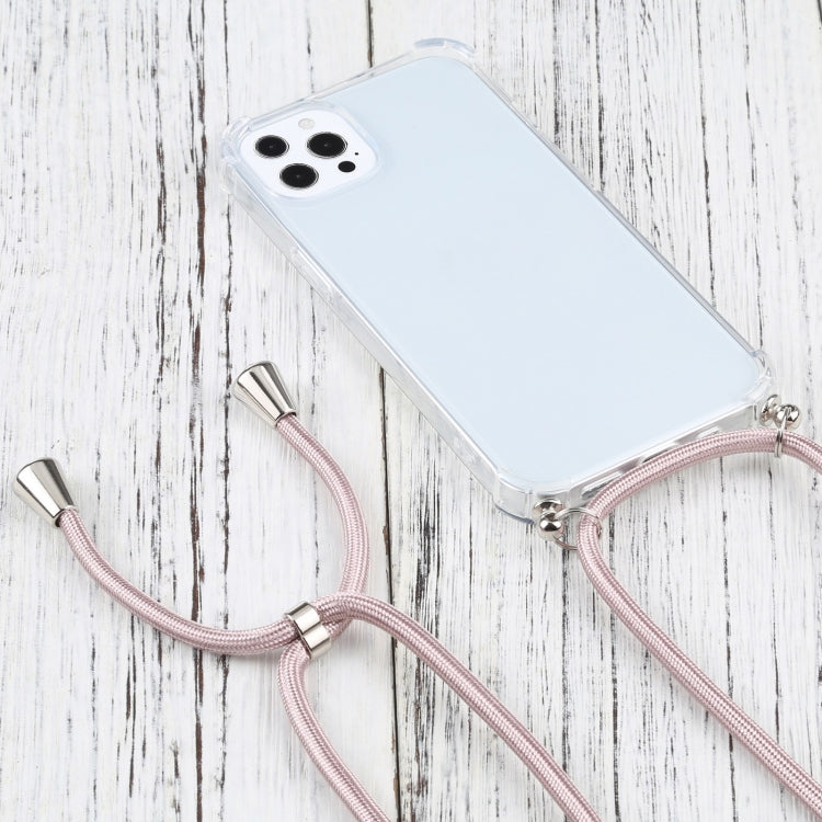 For iPhone 13 Pro Four-corner Shockproof Transparent TPU Protective Case with Lanyard