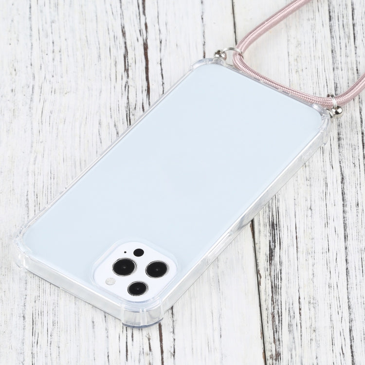 For iPhone 13 Pro Four-corner Shockproof Transparent TPU Protective Case with Lanyard