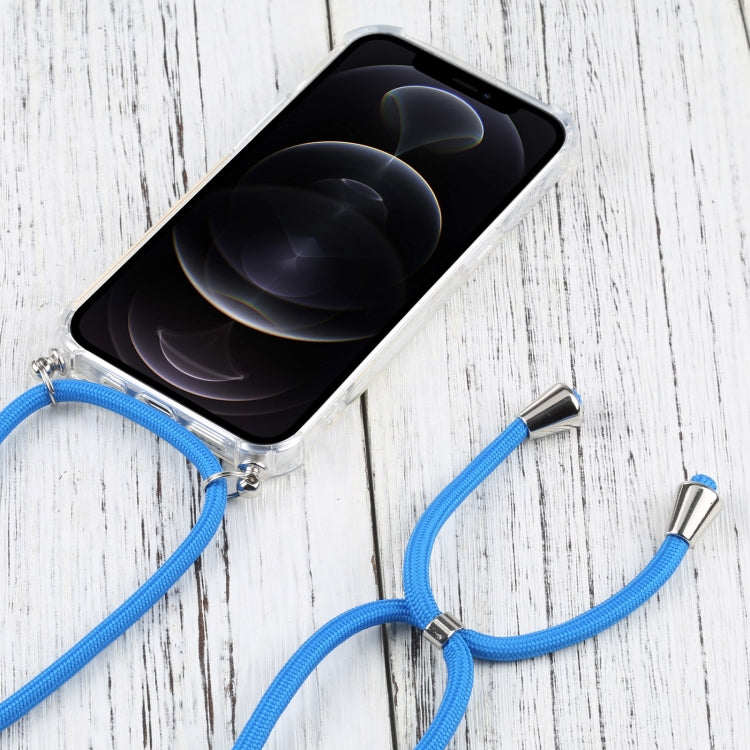 For iPhone 13 Pro Four-corner Shockproof Transparent TPU Protective Case with Lanyard