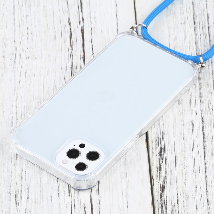 For iPhone 13 Pro Four-corner Shockproof Transparent TPU Protective Case with Lanyard