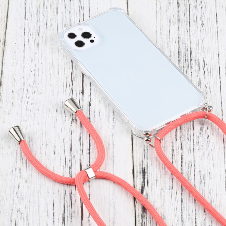For iPhone 13 Pro Four-corner Shockproof Transparent TPU Protective Case with Lanyard