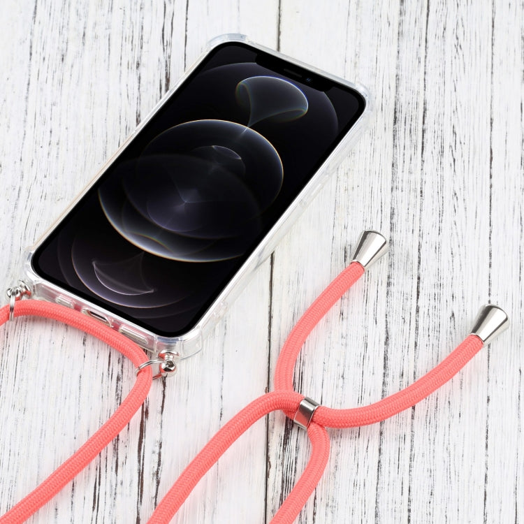 For iPhone 13 Pro Four-corner Shockproof Transparent TPU Protective Case with Lanyard