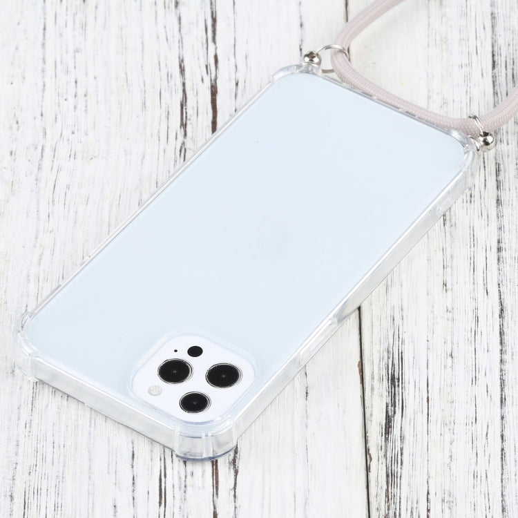 For iPhone 13 Pro Four-corner Shockproof Transparent TPU Protective Case with Lanyard