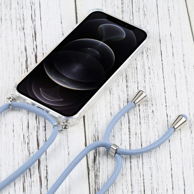 For iPhone 13 Pro Four-corner Shockproof Transparent TPU Protective Case with Lanyard