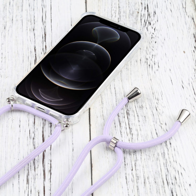 For iPhone 13 Pro Four-corner Shockproof Transparent TPU Protective Case with Lanyard